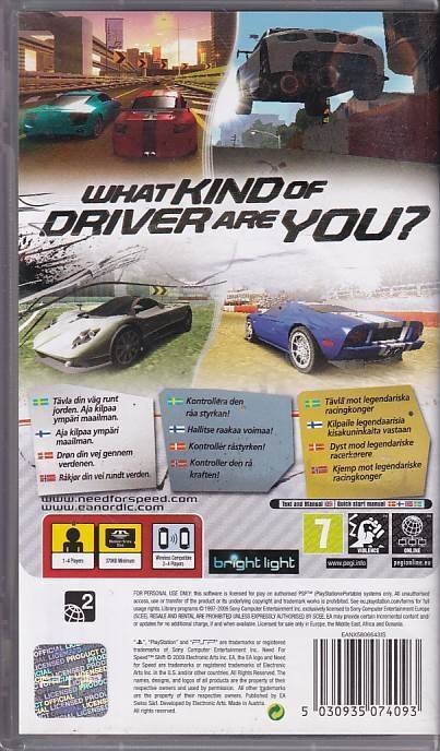 Need for Speed Shift - PSP Spil (B Grade) (Genbrug)